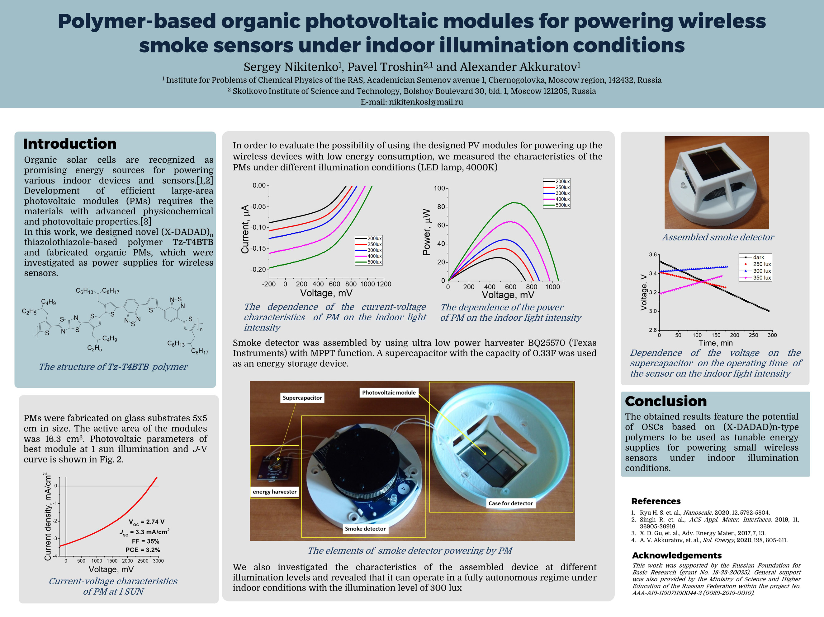 Nanoge Hope Pv Polymer Based Organic Photovoltaic Modules For Powering Wireless Smoke Sensors Under Indoor Illumination Conditions